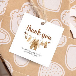 Coffee Brewing Baby shower Square Bedankjes Labels