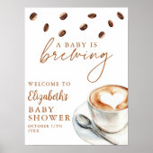 Coffee Brewing Baby shower Welkomstbord Poster (Voorkant)
