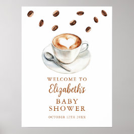 Coffee Brewing Baby shower Welkomstbord Poster