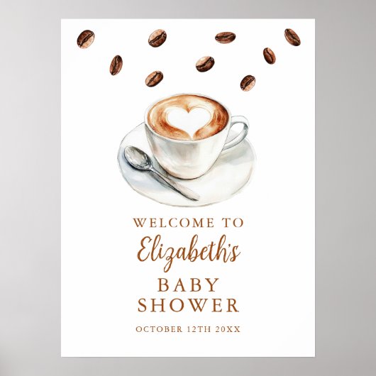 Coffee Brewing Baby shower Welkomstbord Poster (Voorkant)