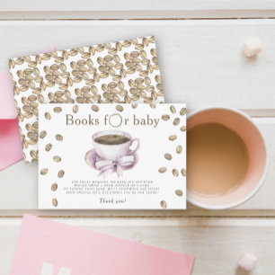 Coffee Brewing Pink Bow Boeken voor baby Informatiekaartje