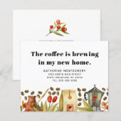 Coffee Brewing Quote Budget Moving Aankondiging (Voorkant / Achterkant)