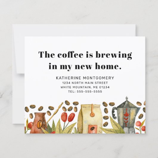 Coffee Brewing Quote Budget Moving Aankondiging (Voorkant)