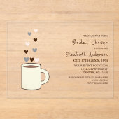 Coffee Bridal Shower Acryl Uitnodigingen (Voorkant)