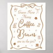 Coffee Bridal Shower Guess How Many Coffee Beans Poster (Voorkant)