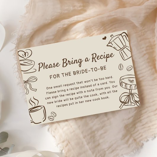 Coffee Bridal Shower Recipe Request Informatiekaartje