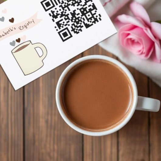Coffee Bridal Shower Registry Informatiekaartje