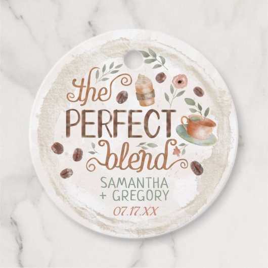 Coffee Bridal Wedding Shower | Het perfecte mengse Bedankjes Labels (Voorkant)