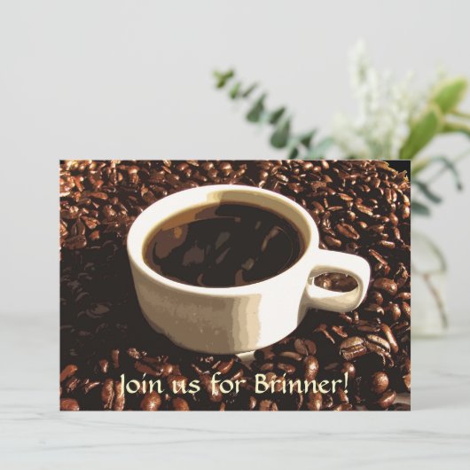 Coffee Brinner Invitation Kaart (Staand voorkant)