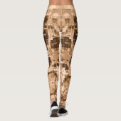 Coffee Brown Abstract Trendy Leggings (Achterkant)