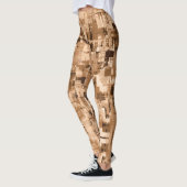 Coffee Brown Abstract Trendy Leggings (Links)