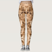 Coffee Brown Abstract Trendy Leggings (Voorkant)