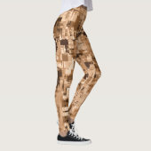 Coffee Brown Abstract Trendy Leggings (Rechts)