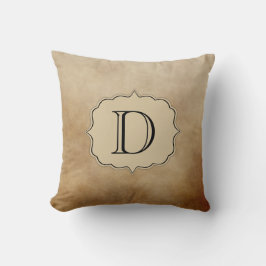  Coffee Brown Cream Ivory Ombre Monogram Kussen