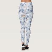 Coffee Brown Faux Denim Blue Abstract Leggings (Achterkant)