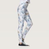 Coffee Brown Faux Denim Blue Abstract Leggings (Rechts)