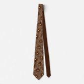 Coffee Brown Floral Neck Tie Stropdas (Voorkant)