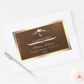 Coffee Brown Product Label Gold Frame and Monogram (Envelop)