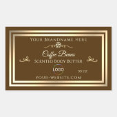Coffee Brown Product Label Gold Lijst met Logo (Voorkant)