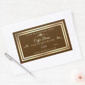 Coffee Brown Product Label Gold Lijst met Logo (Envelop)