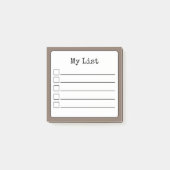 Coffee Brown Retro Lined Checklist Post-it® Notes (Voorkant)