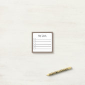 Coffee Brown Retro Lined Checklist Post-it® Notes (Op bureau)