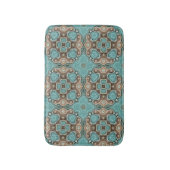 Coffee Brown Turquoise Green Bali Batik Pattern Badmat (Voorkant Verticaal)