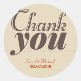Coffee Brown Typografie Dank jullie Stickers