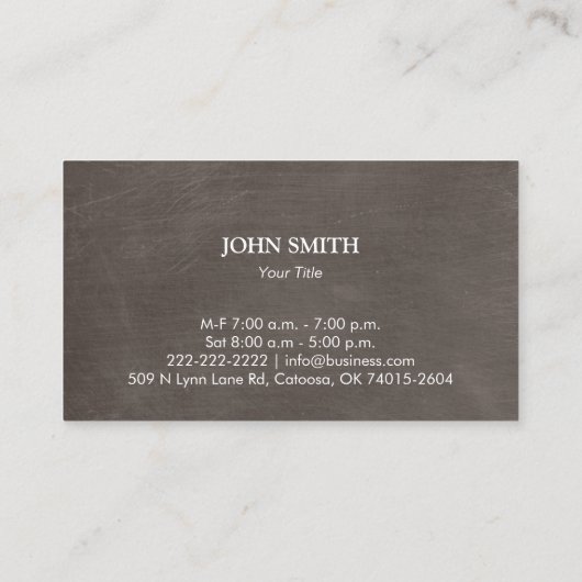 Coffee Brown Wave Monogram Plain Visitekaartje (Achterkant)