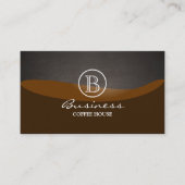 Coffee Brown Wave Monogram Plain Visitekaartje (Voorkant)