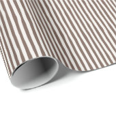 Coffee Brown & White Wonky Stripes Cadeaupapier (Rol Hoek)