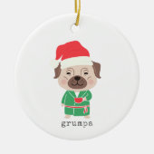 Coffee Bulldog Grumpa Keramisch Ornament (Voorkant)