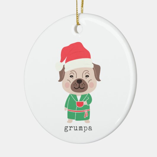 Coffee Bulldog Grumpa Keramisch Ornament (Links)