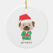 Coffee Bulldog Grumpa Keramisch Ornament (Achterkant)