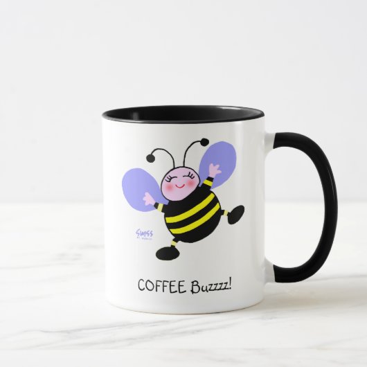 Coffee Buzz Bumblebee Caffeine Addict Cute Funny Mok (Rechts)