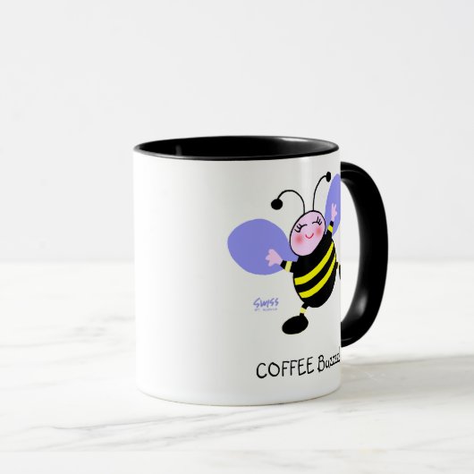 Coffee Buzz Bumblebee Caffeine Addict Cute Funny Mok (Voorkant rechts)