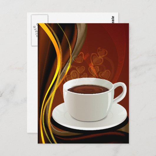 Coffee Cafe Art Briefkaart (Voorkant / Achterkant)