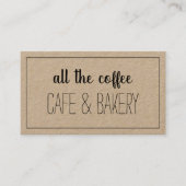 Coffee Cafe Bakery Kraft Typografie Visitekaartje (Voorkant)