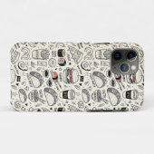 Coffee & Café Doodle Pattern –Cute Hand Drawn Food Case-Mate iPhone Case (Achterkant (horizontaal))
