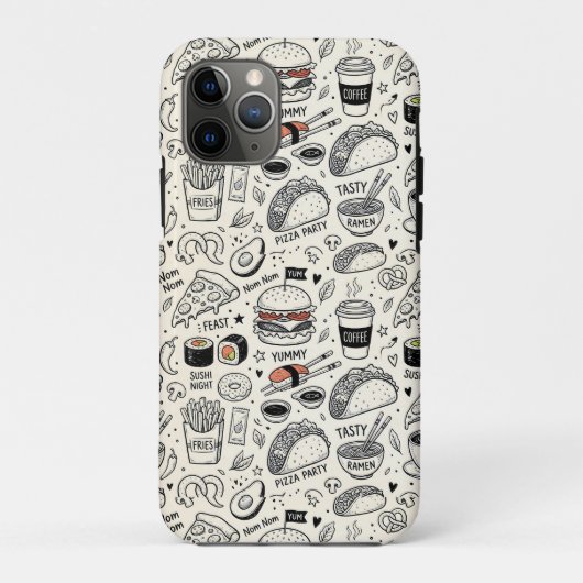 Coffee & Café Doodle Pattern –Cute Hand Drawn Food Case-Mate iPhone Case (Achterkant)