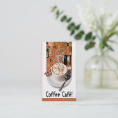 "Coffee Café" Gourmet Coffee, Capuccino, Espresso Visitekaartje (Staand voorkant)