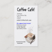 "Coffee Café" Gourmet Coffee, Capuccino, Espresso Visitekaartje (Achterkant)