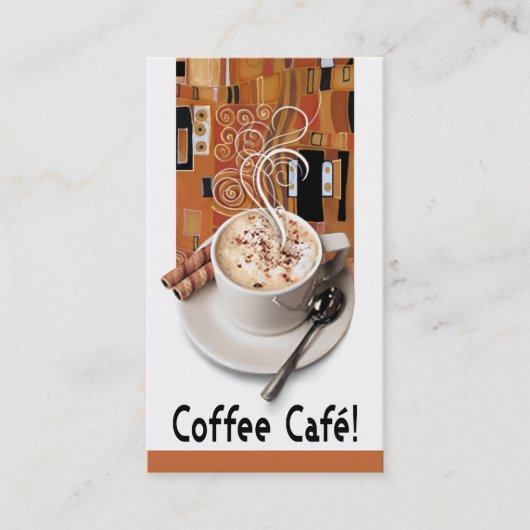 "Coffee Café" Gourmet Coffee, Capuccino, Espresso Visitekaartje (Voorkant)