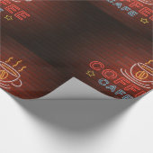 Coffee Cafe Neon Sign Cadeaupapier (Hoek)