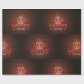 Coffee Cafe Neon Sign Cadeaupapier (Vlak)