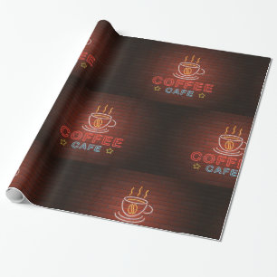 Coffee Cafe Neon Sign Cadeaupapier