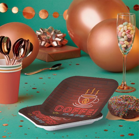 Coffee Cafe Neon Sign Papieren Bordje