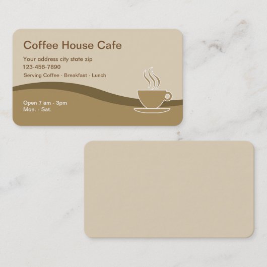 Coffee Cafe Visitekaartje (Voorkant / Achterkant)