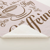 Coffee Caffeine Hugs calm & cozy for coffee lovers Sherpa Deken (3/4)