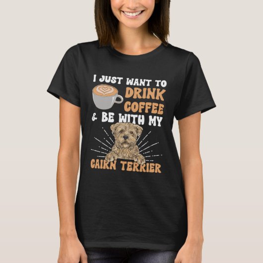 Coffee Cairn Terrier T-shirt (Voorkant)